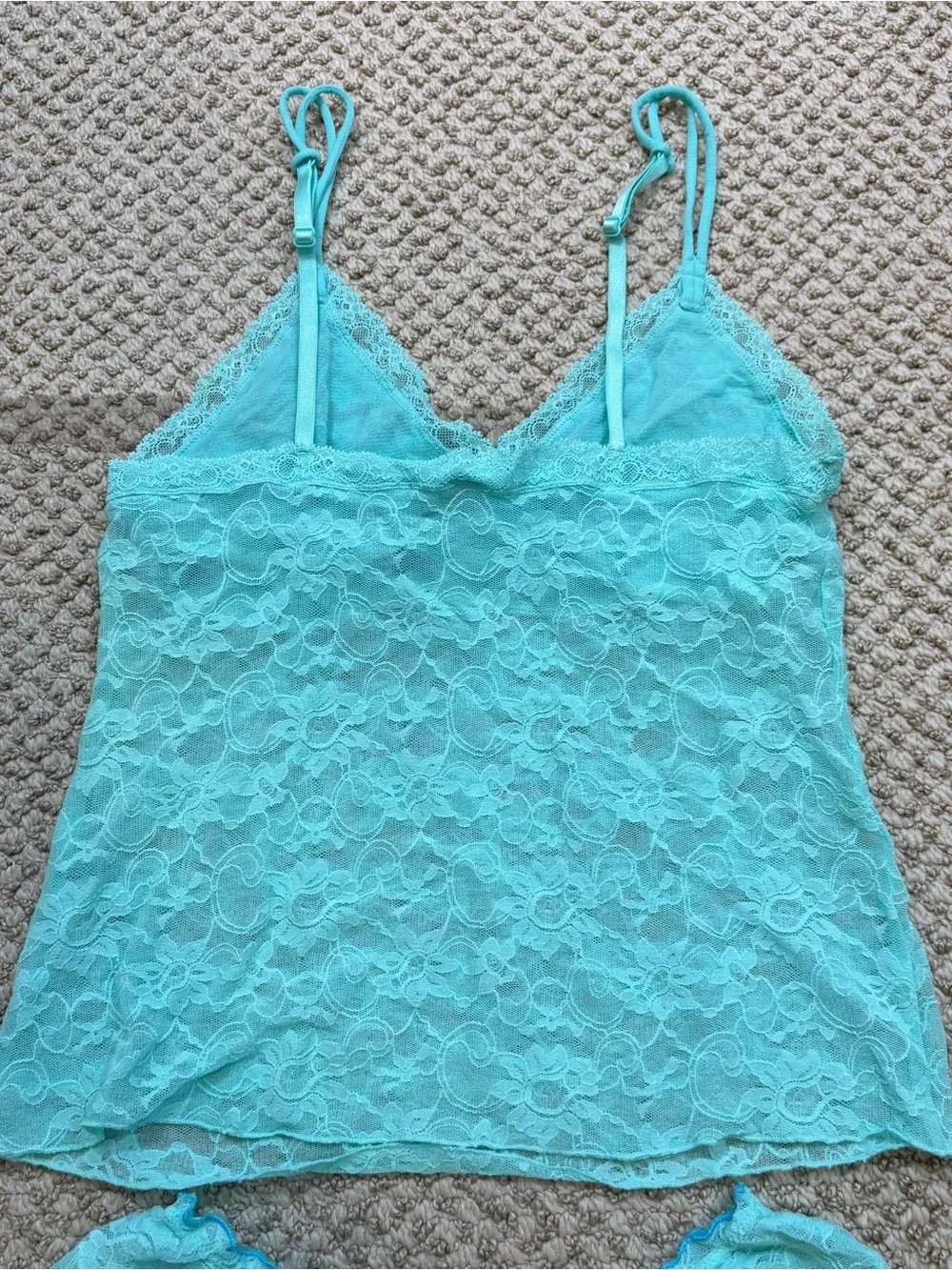 Victoria’s Secret Angels‎ Turquoise Lace Camisole and Matching Panties Size S/M_12
